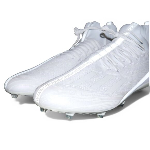 Adidas Adizero Primeknit Football Cleats White Metallic Silver Mens Size 16 - Picture 5 of 11